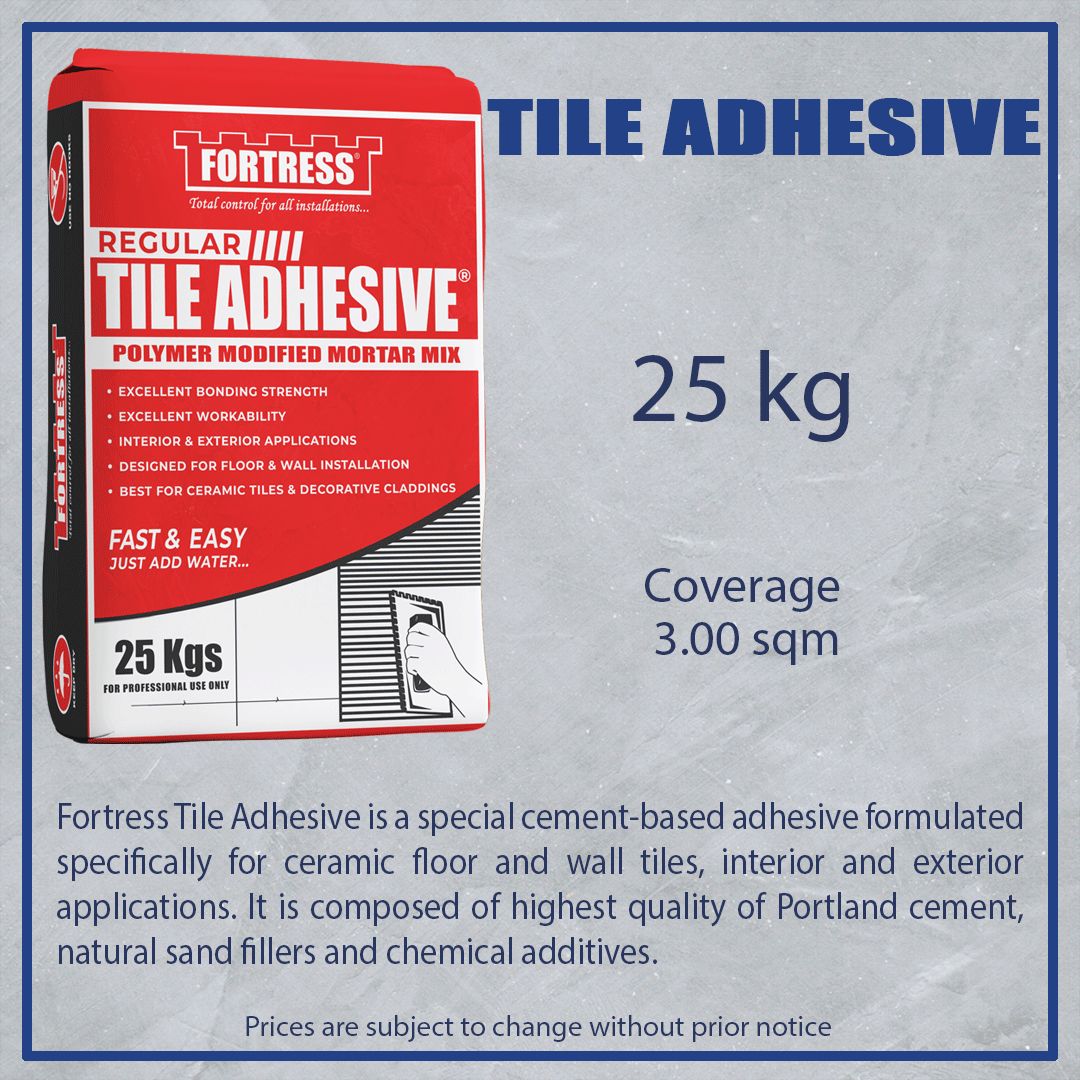 FORTRESS TILE ADHESIVE 25K /BAG GT Stone Works Shop